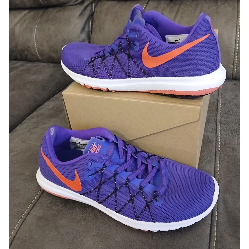 Nike Flex Fury 2 Running Shoes Women's Size 6.5 Purple Pink Sneakers Shoes #1011